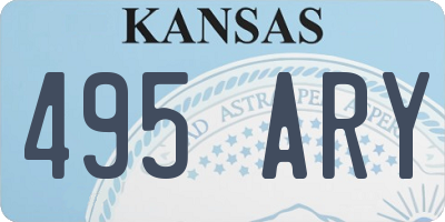 KS license plate 495ARY