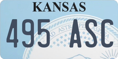 KS license plate 495ASC
