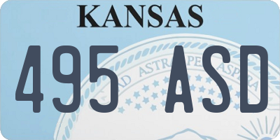 KS license plate 495ASD