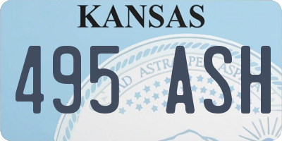 KS license plate 495ASH