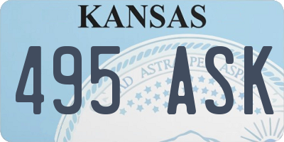 KS license plate 495ASK