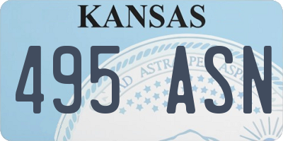 KS license plate 495ASN