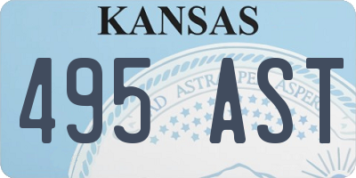 KS license plate 495AST