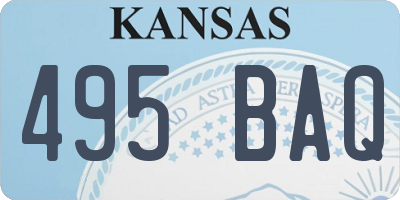 KS license plate 495BAQ