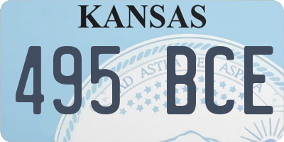 KS license plate 495BCE