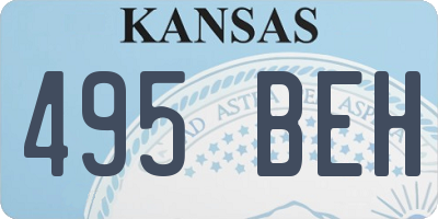KS license plate 495BEH