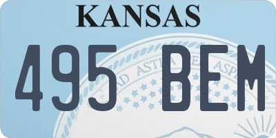 KS license plate 495BEM