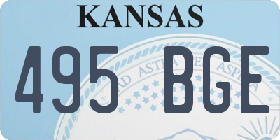 KS license plate 495BGE