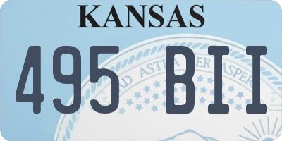 KS license plate 495BII