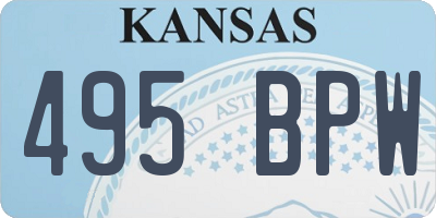 KS license plate 495BPW