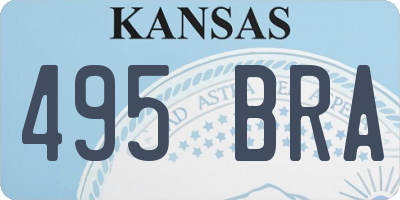 KS license plate 495BRA