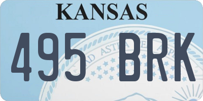 KS license plate 495BRK