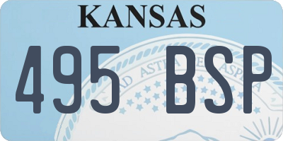 KS license plate 495BSP