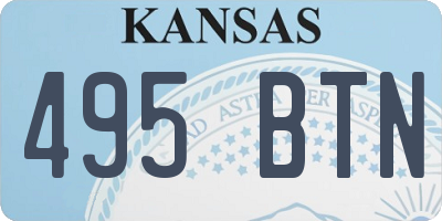KS license plate 495BTN