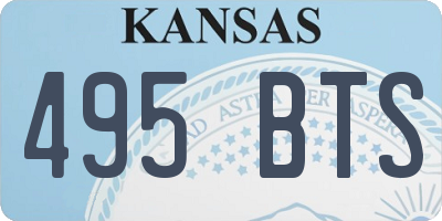 KS license plate 495BTS