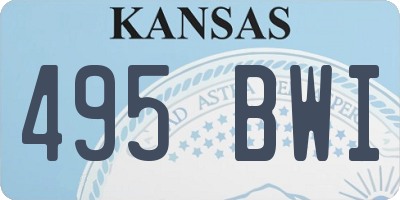 KS license plate 495BWI