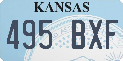 KS license plate 495BXF