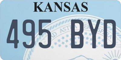 KS license plate 495BYD
