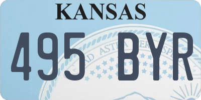 KS license plate 495BYR