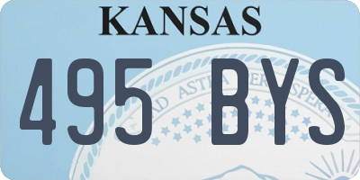 KS license plate 495BYS