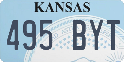 KS license plate 495BYT