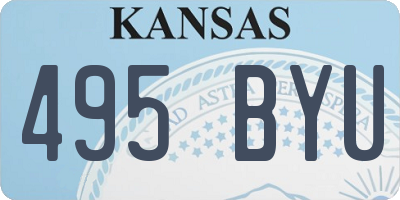 KS license plate 495BYU