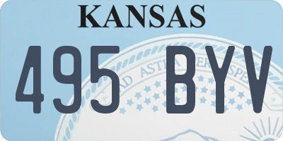 KS license plate 495BYV