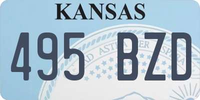 KS license plate 495BZD