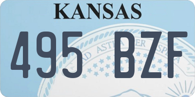 KS license plate 495BZF
