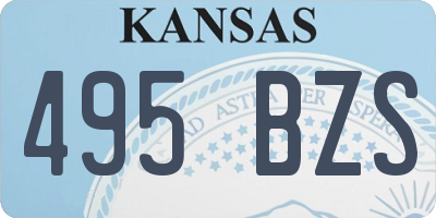KS license plate 495BZS