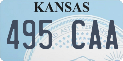 KS license plate 495CAA