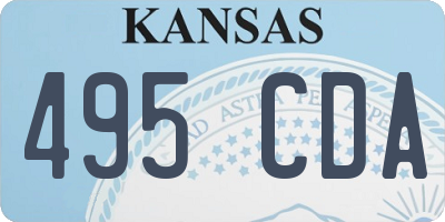 KS license plate 495CDA