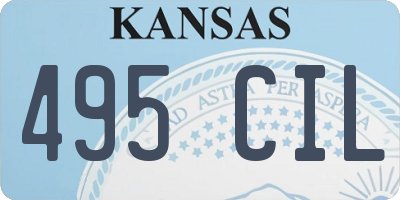 KS license plate 495CIL