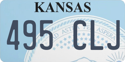 KS license plate 495CLJ