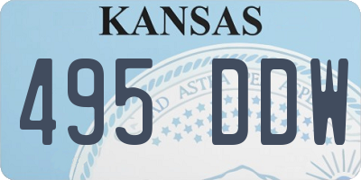 KS license plate 495DDW
