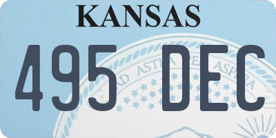 KS license plate 495DEC