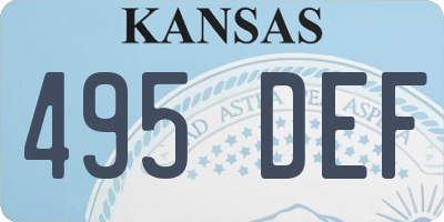 KS license plate 495DEF