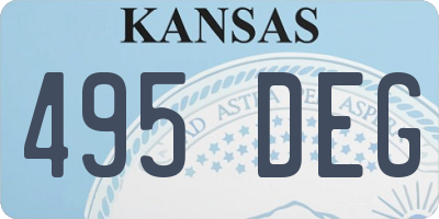 KS license plate 495DEG