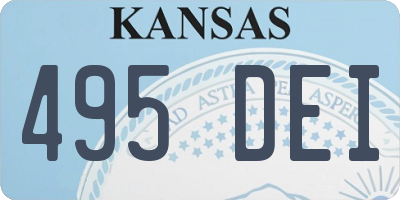 KS license plate 495DEI