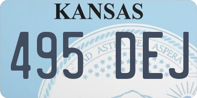 KS license plate 495DEJ