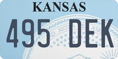 KS license plate 495DEK