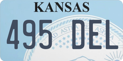 KS license plate 495DEL