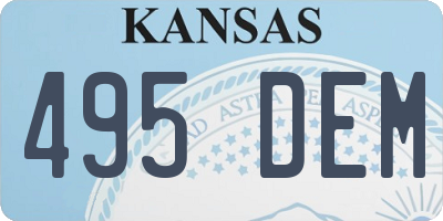 KS license plate 495DEM