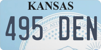 KS license plate 495DEN