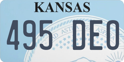 KS license plate 495DEO