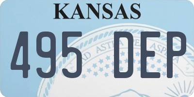 KS license plate 495DEP