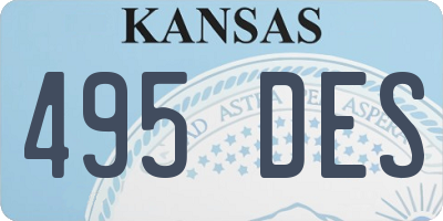 KS license plate 495DES