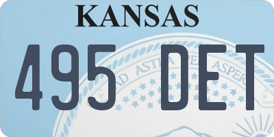 KS license plate 495DET