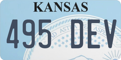KS license plate 495DEV