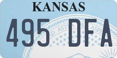 KS license plate 495DFA